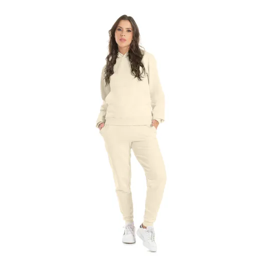 Conjunto Moletom Feminino com Capuz Areia 05