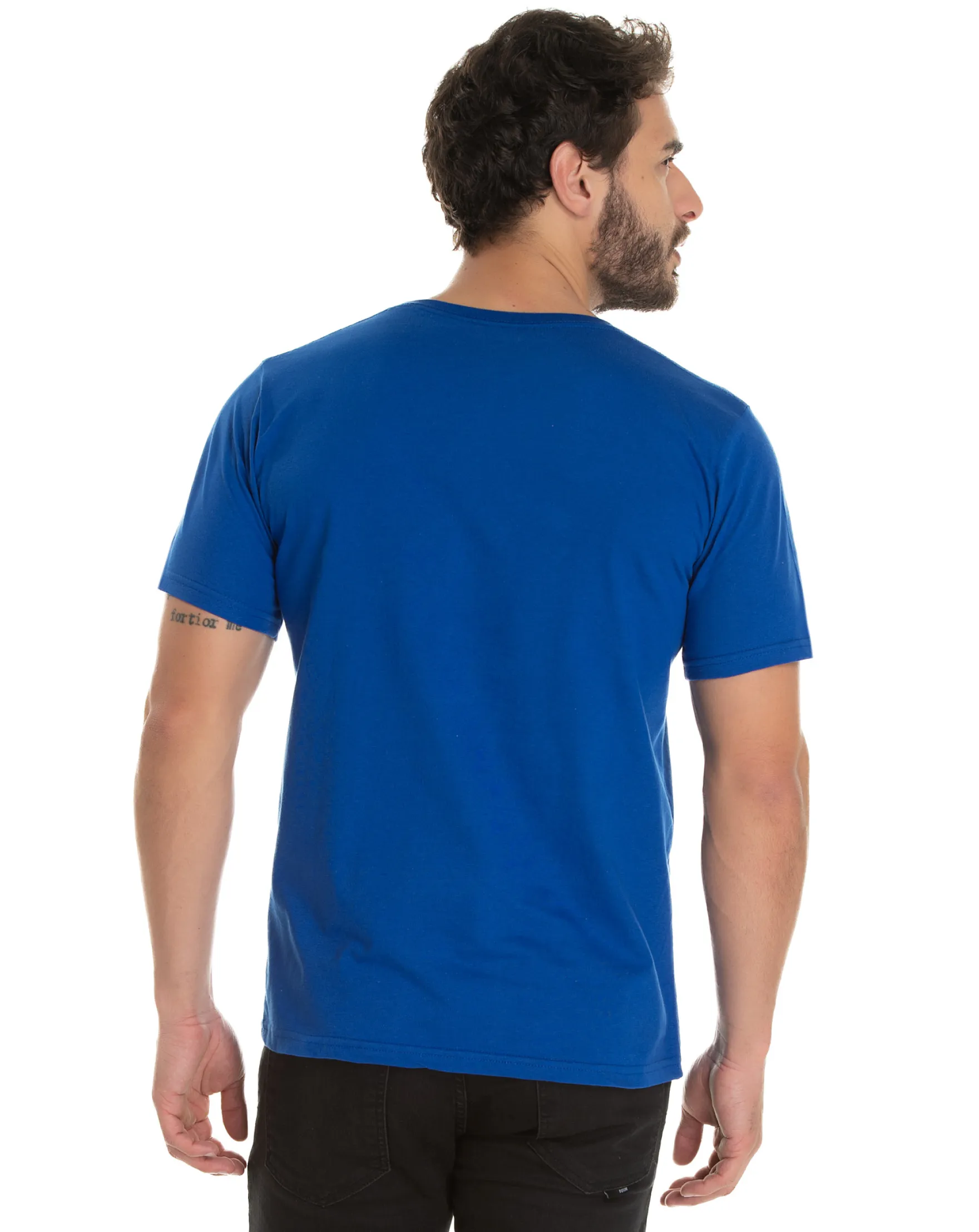 Camiseta de Algodão Premium Azul Royal