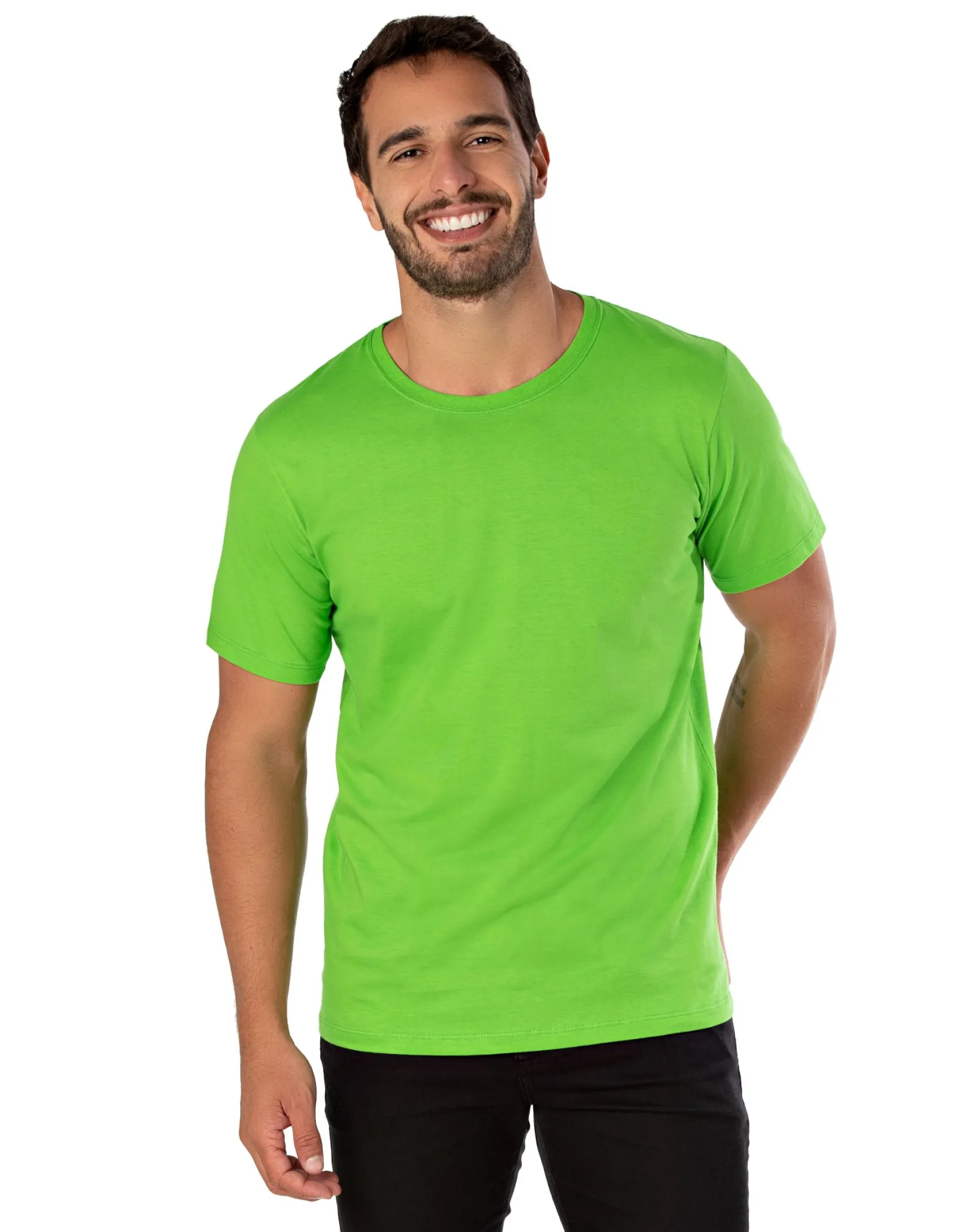 Camiseta de Algodão Premium Verde Limão
