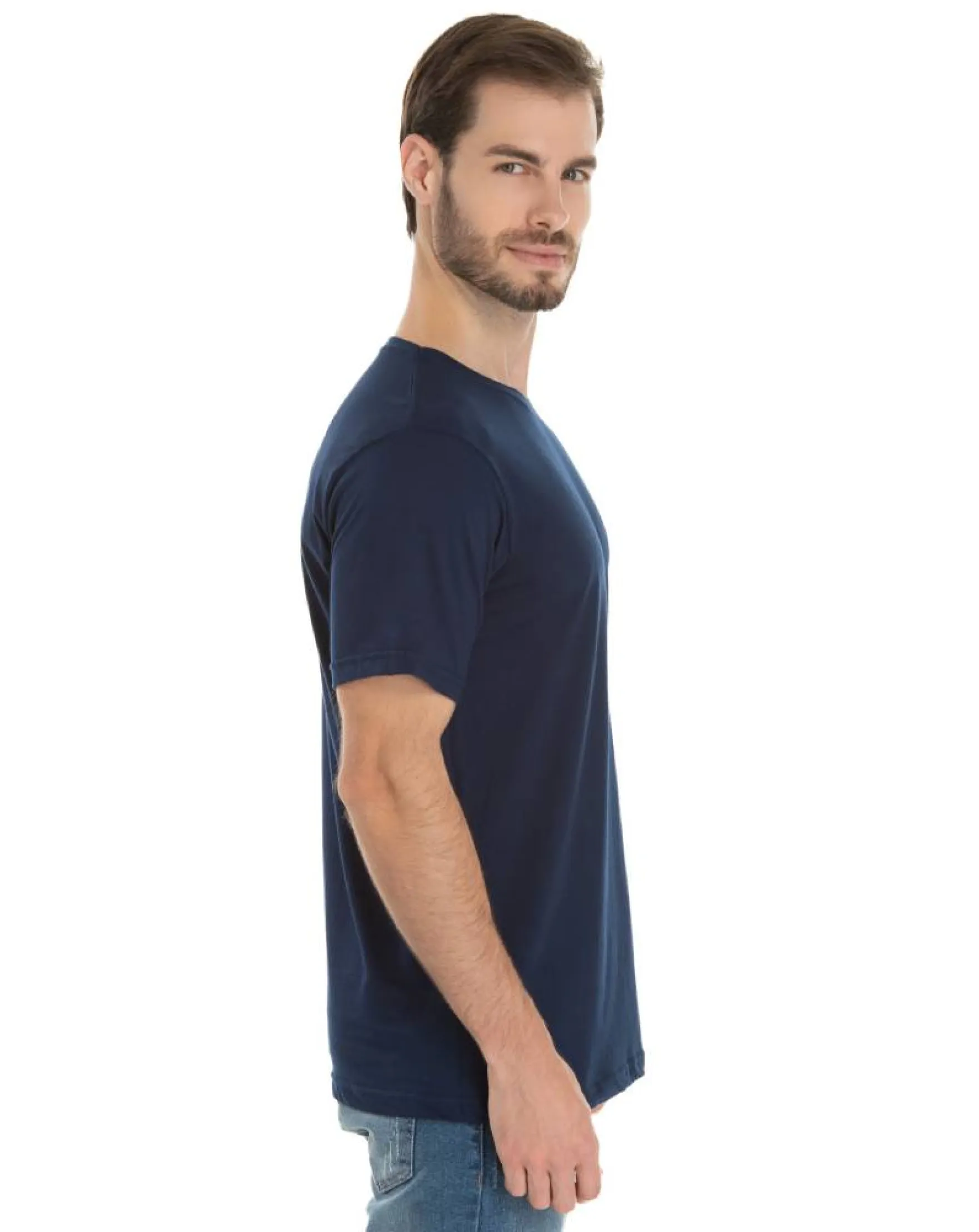 Camiseta de Poliéster/Sublimática Azul Marinho