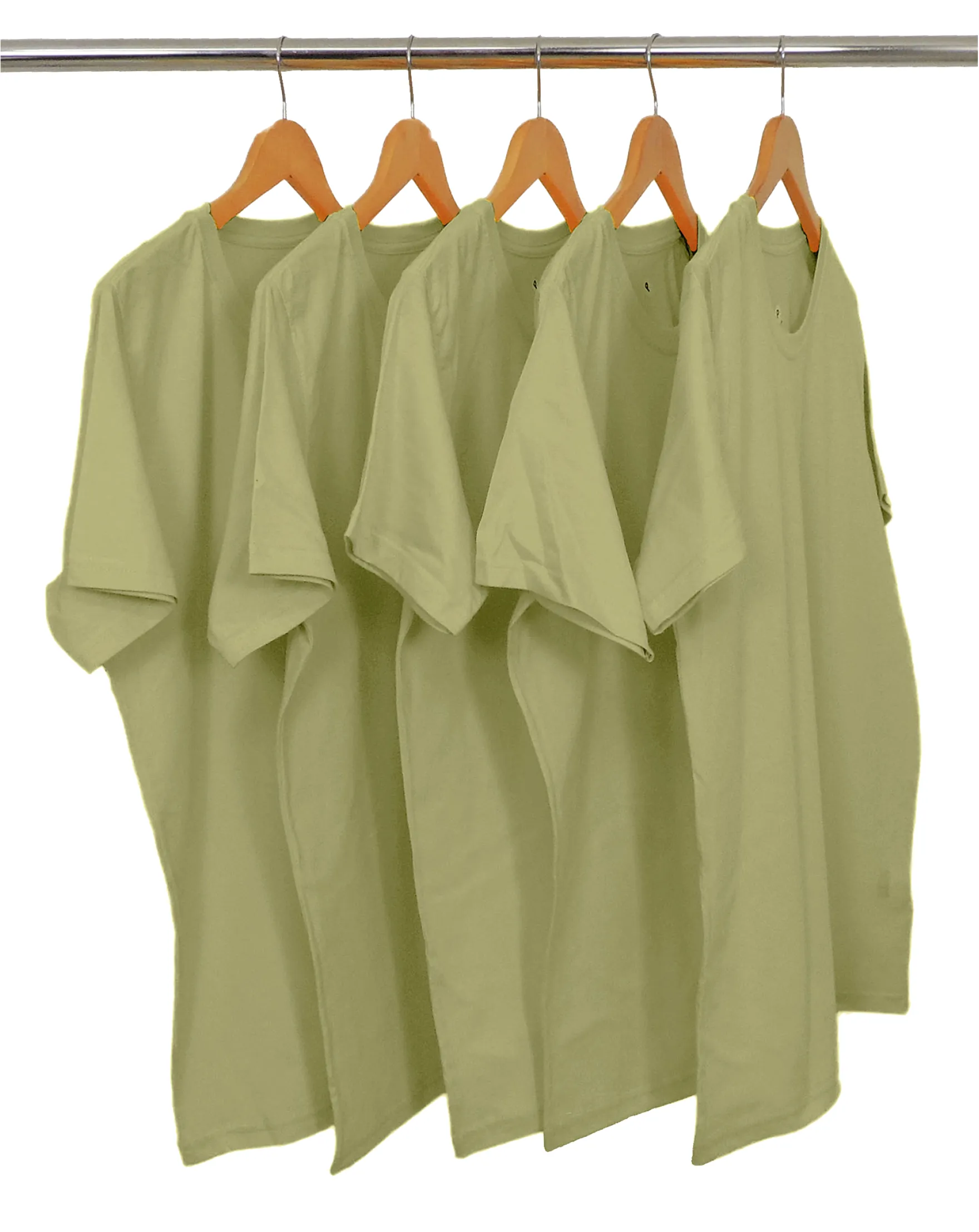 KIT 5 Camisetas de Algodão Premium Cáqui