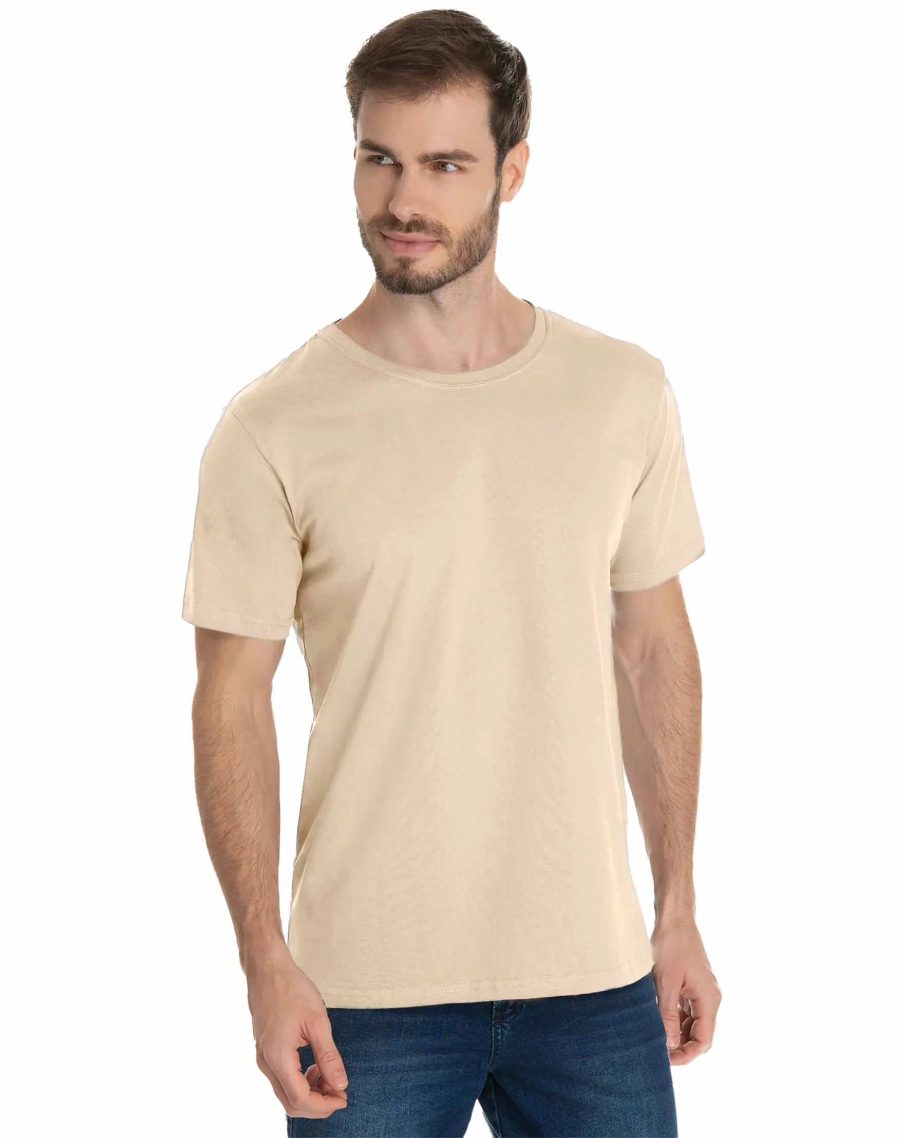Camiseta de Algodão Premium Areia