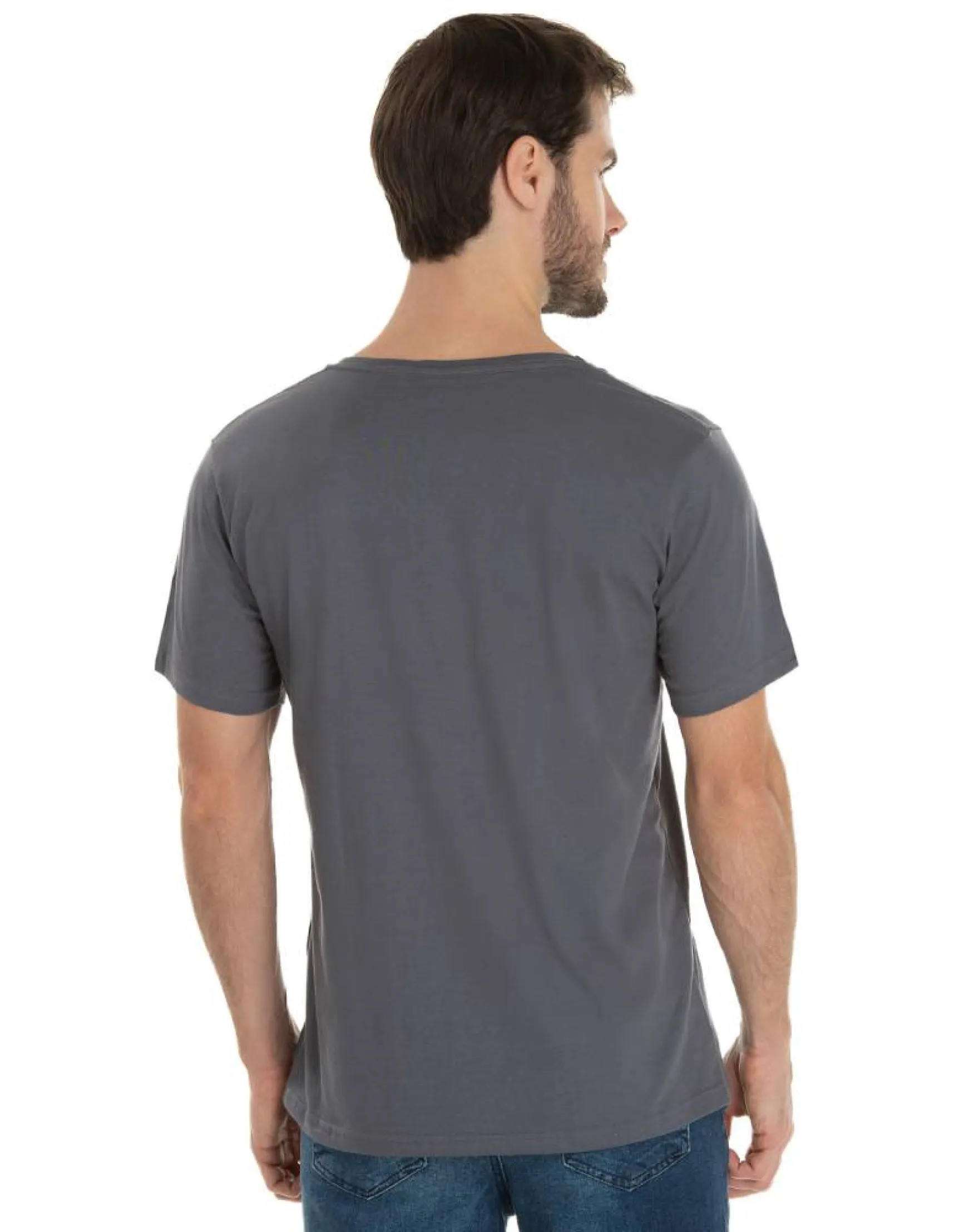KIT 5 Camisetas Masculinas de Algodão Premium Cinza Chumbo