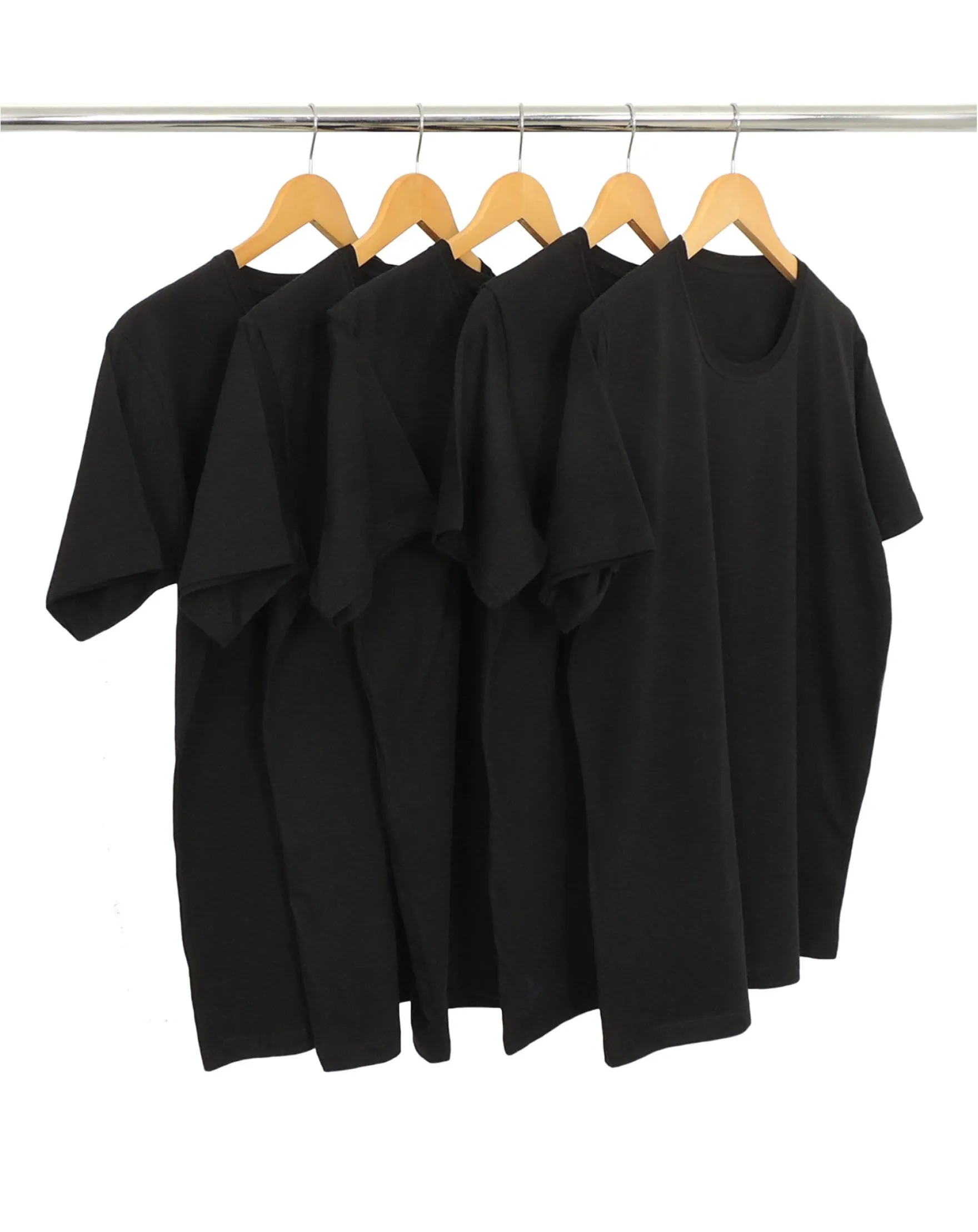 KIT 5 Camisetas de Algodão Premium Pretas