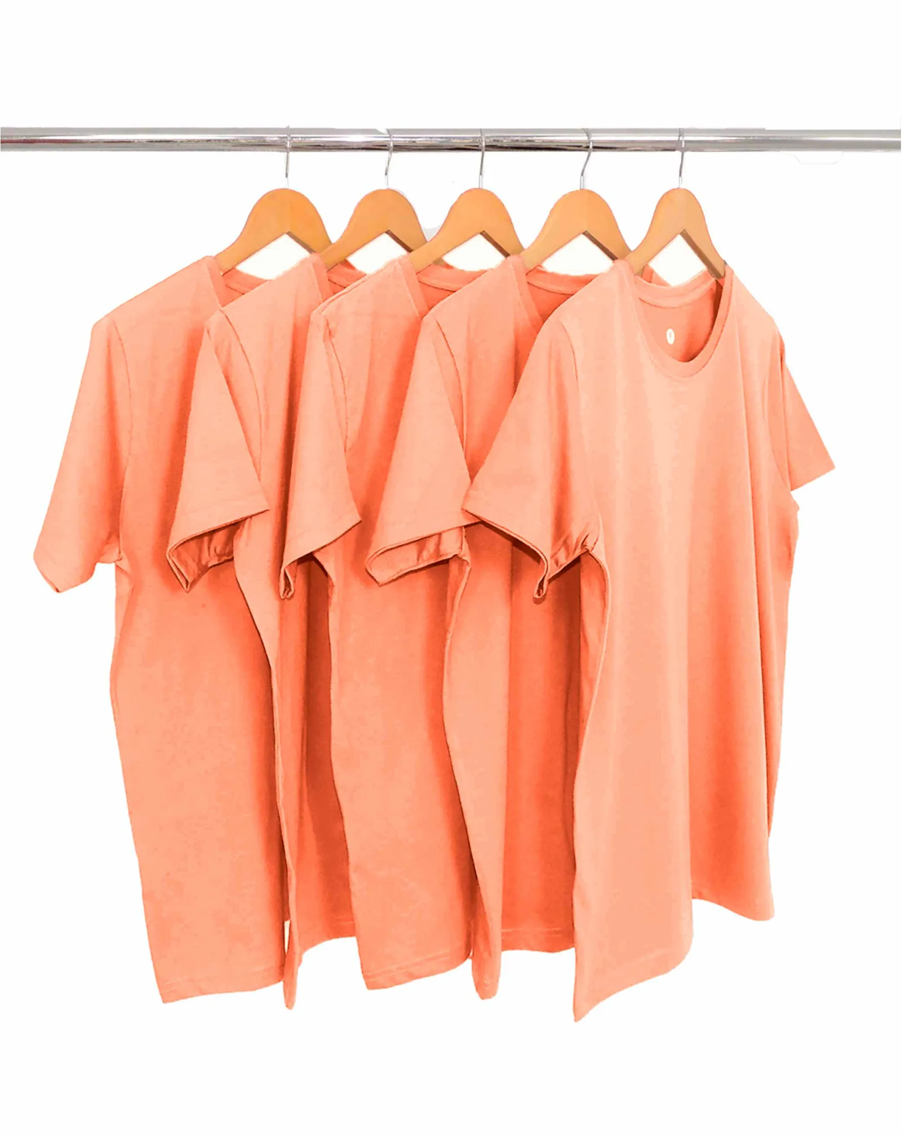 KIT 5 Camisetas de Algodão Premium Coral