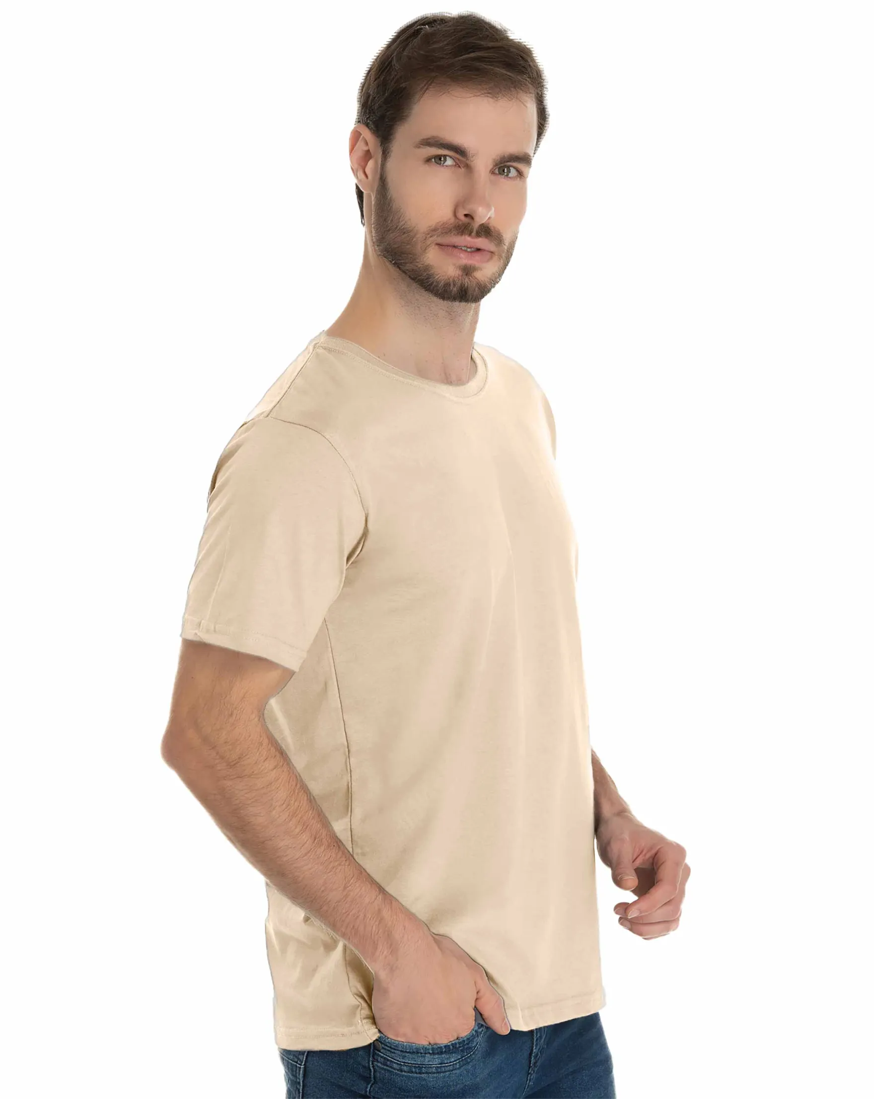 Camiseta de Algodão Premium Areia