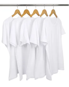 KIT 5 Camisetas de Algodão Premium Brancas
