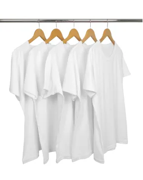 KIT 5 Camisetas de Poliéster/Sublimática Branca