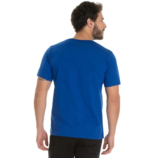 Camiseta de Algodão Premium Azul Royal