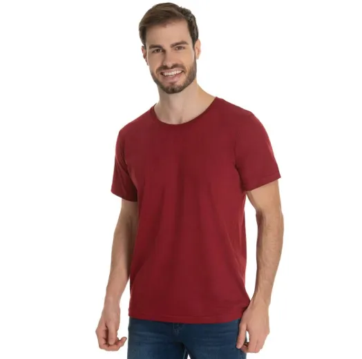 Camiseta de Algodão Premium Bordô