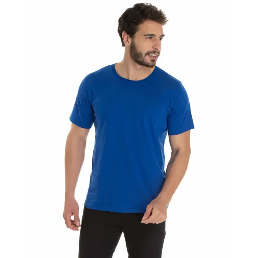 Camiseta de Algodão Premium Azul Royal