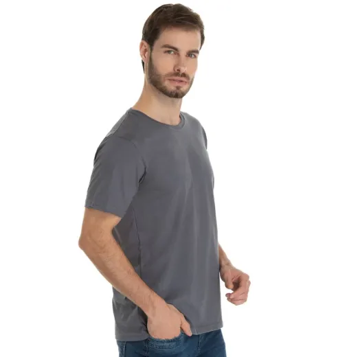 Camiseta de Algodão Premium Cinza Chumbo