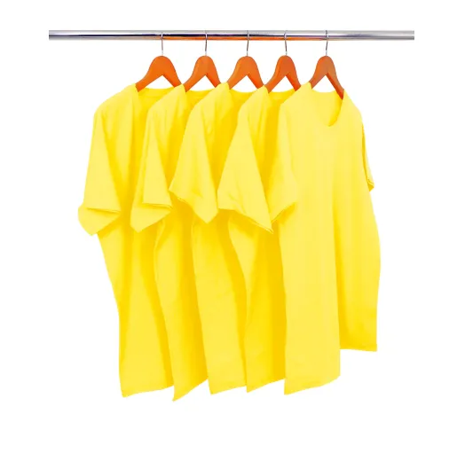 KIT 5 Camisetas de Algodão Premium Amarelo Canário