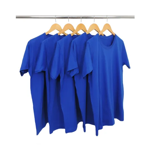 KIT 5 Camisetas de Poliéster/Sublimática Azul Royal