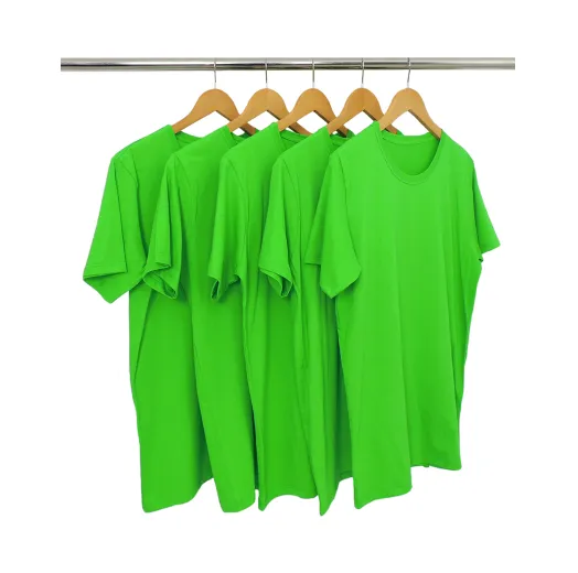 KIT 5 Camisetas de Algodão Premium Verde Limão