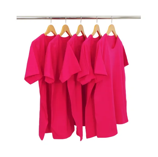 KIT 5 Camisetas de Algodão Premium Rosa Pink