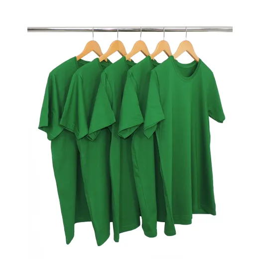 KIT 5 Camisetas de Algodão Premium Verde Bandeira