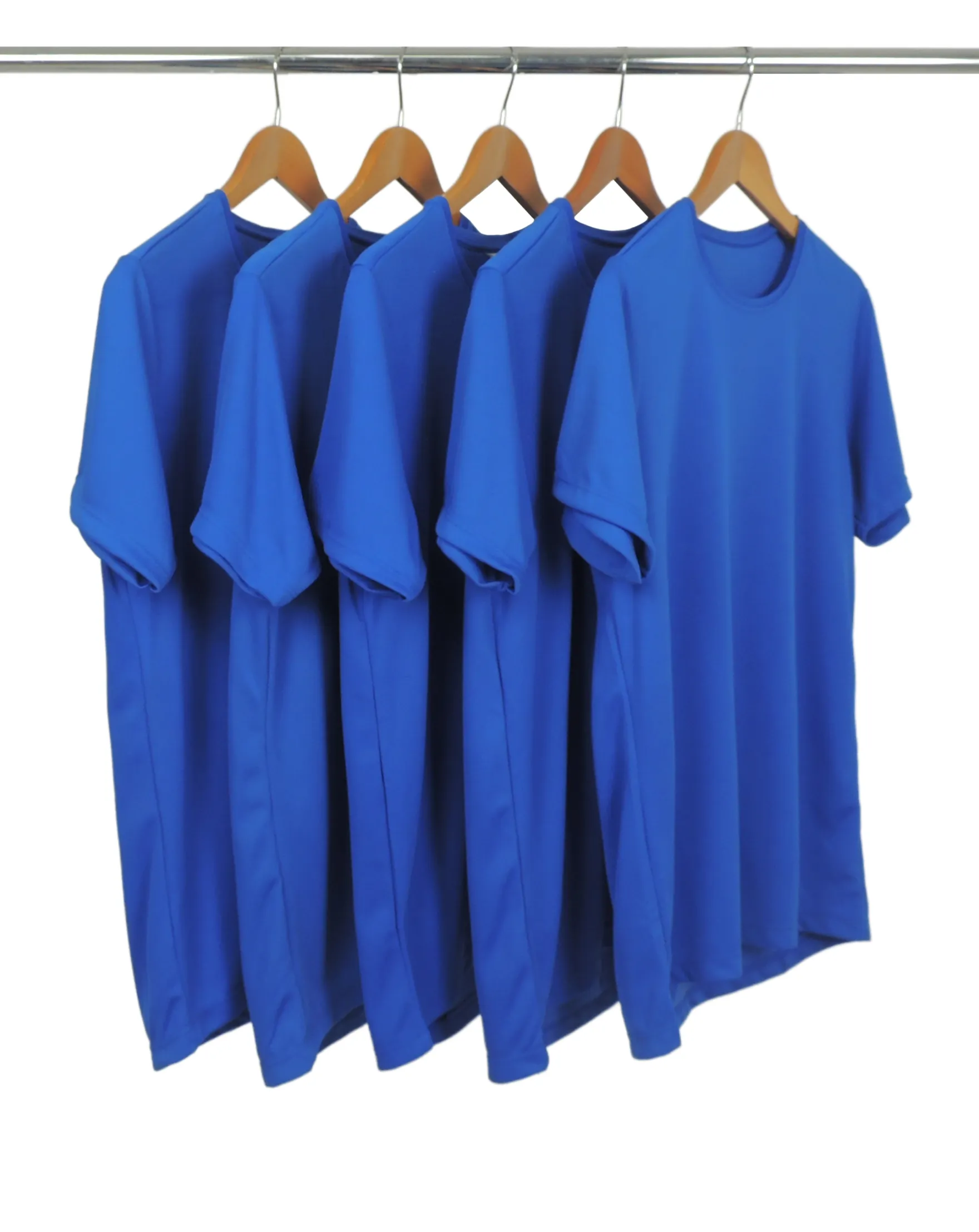 KIT 5 Camisetas Dry Fit Azul Royal Proteção UV 30+