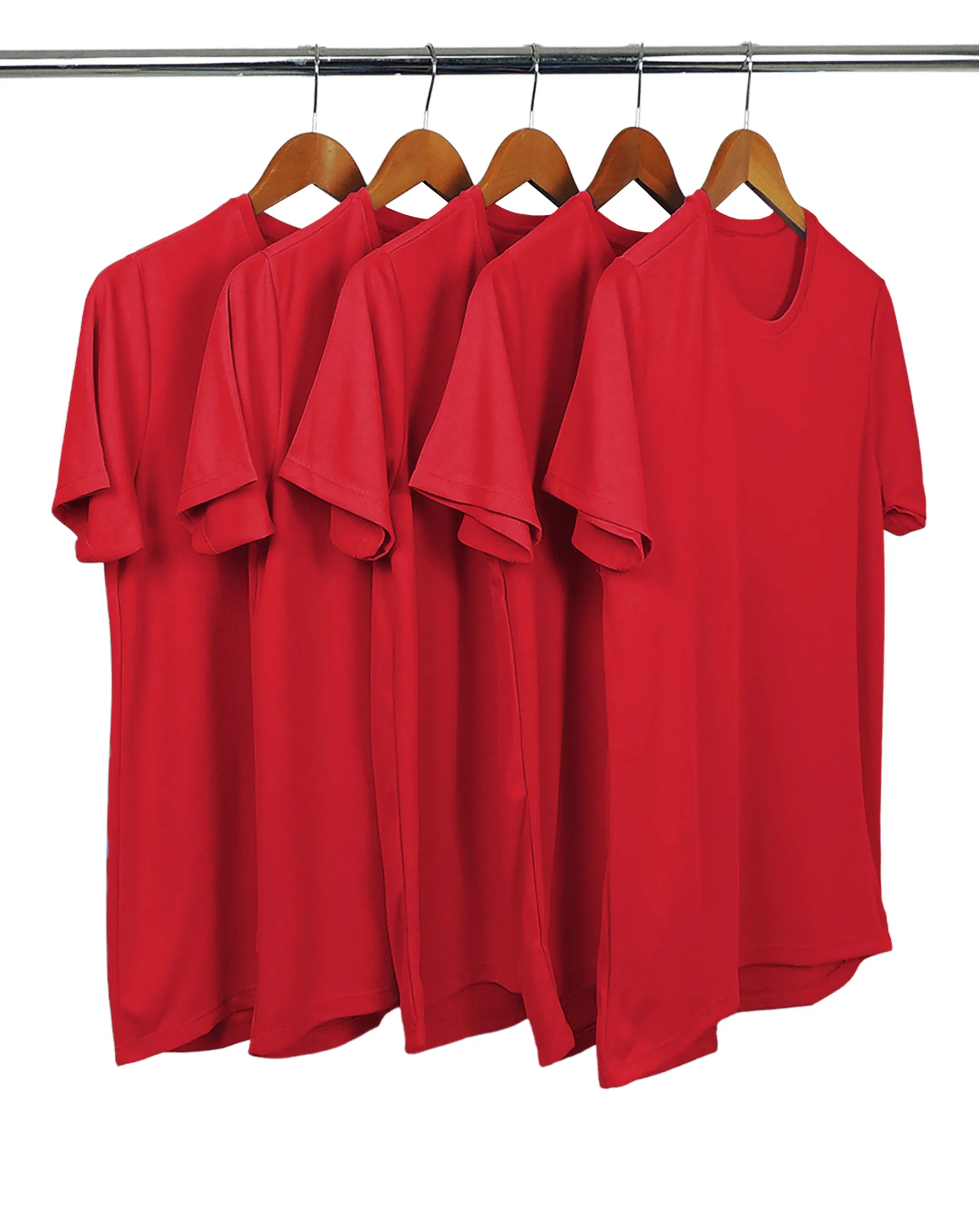 KIT 5 Camisetas Dry Fit Vermelhas Proteção UV 30+
