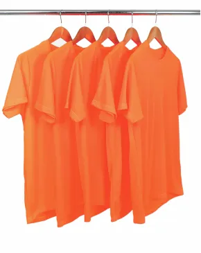 KIT 5 Camisetas Dry Fit Laranja Fluorescente Proteção UV 30+