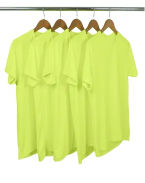 KIT 5 Camisetas Dry Fit Amarelo Fluorescente Proteção UV 30+