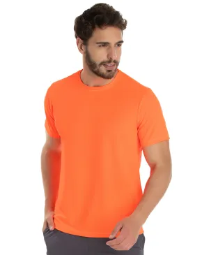 Camiseta Dry Fit Laranja Fluorescente Proteção UV 30+
