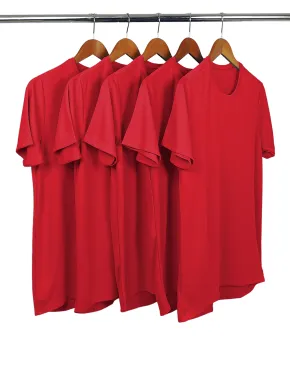 KIT 5 Camisetas Dry Fit Vermelhas Proteção UV 30+
