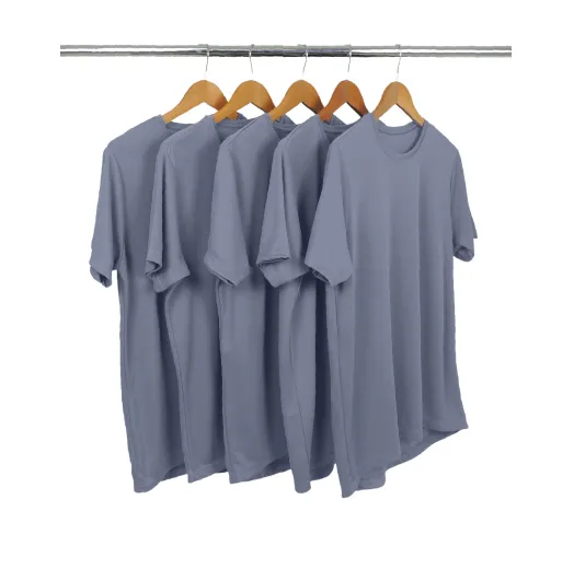 KIT 5 Camisetas Dry Fit Cinza Titanium Proteção UV 30+