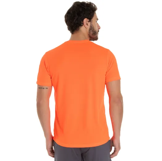 Camiseta Dry Fit Laranja Fluorescente Proteção UV 30+