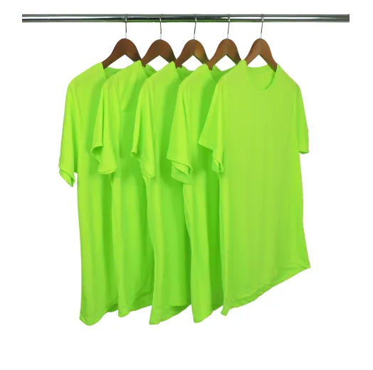 KIT 5 Camiseta Dry Fit Verde Fluorescente Proteção UV 30+