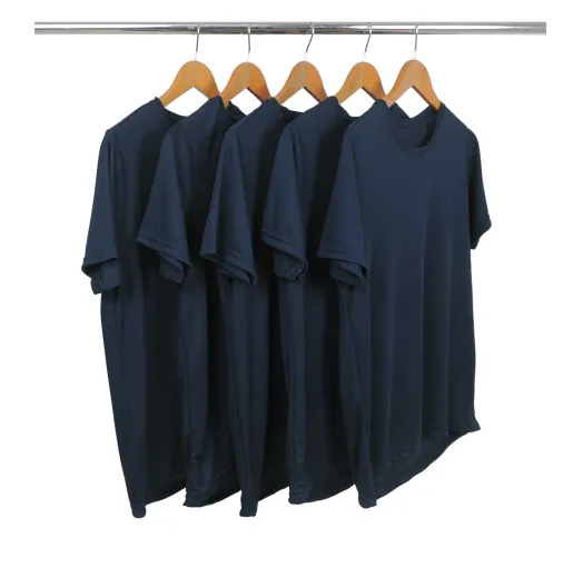 KIT 5 Camisetas Dry Fit Azul Marinho Proteção UV 30+