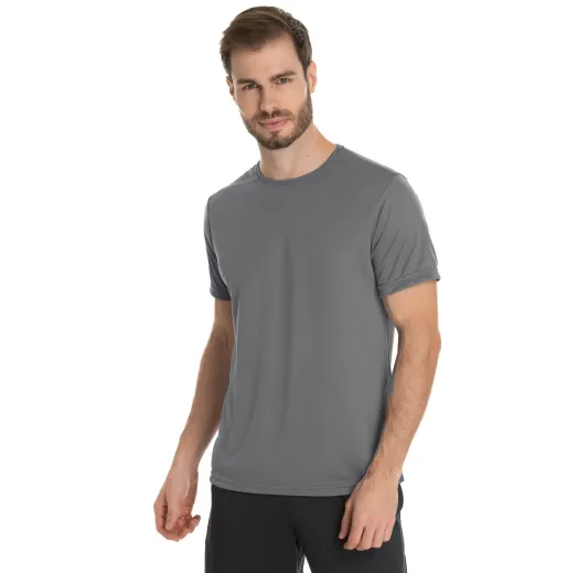 Camiseta Dry Fit Cinza Chumbo Proteção UV 30+