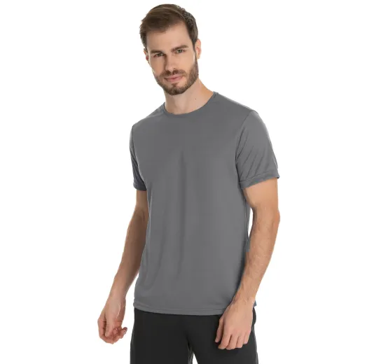 KIT 5 Camisetas Dry Fit Cinza Chumbo Proteção UV 30+