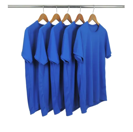 KIT 5 Camisetas Dry Fit Azul Royal Proteção UV 30+