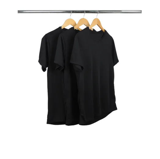 Kit 3 Camisetas Masculinas Dry Fit Preta Proteção UV 30+