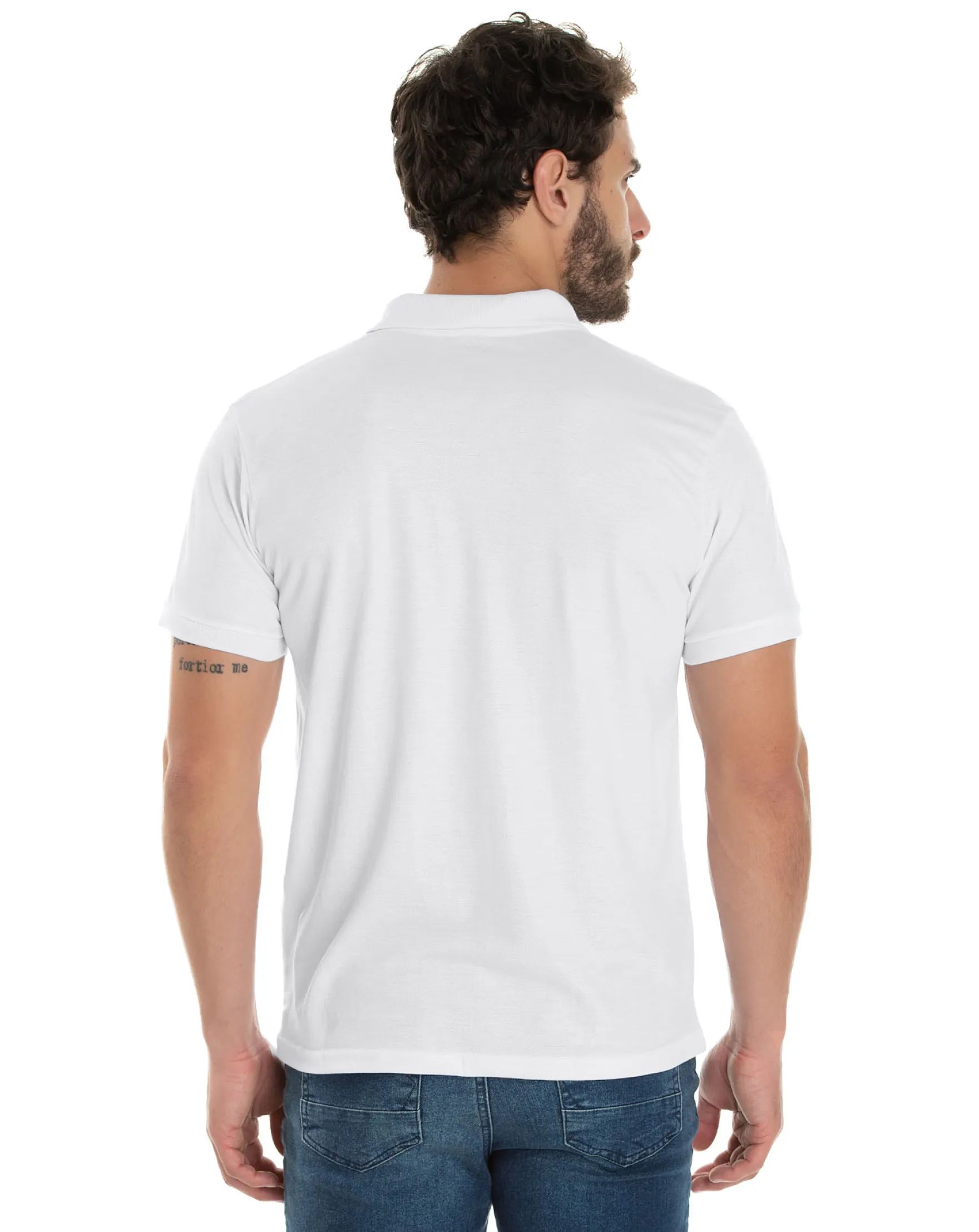 Camisa Polo Piquet Masculina Branca