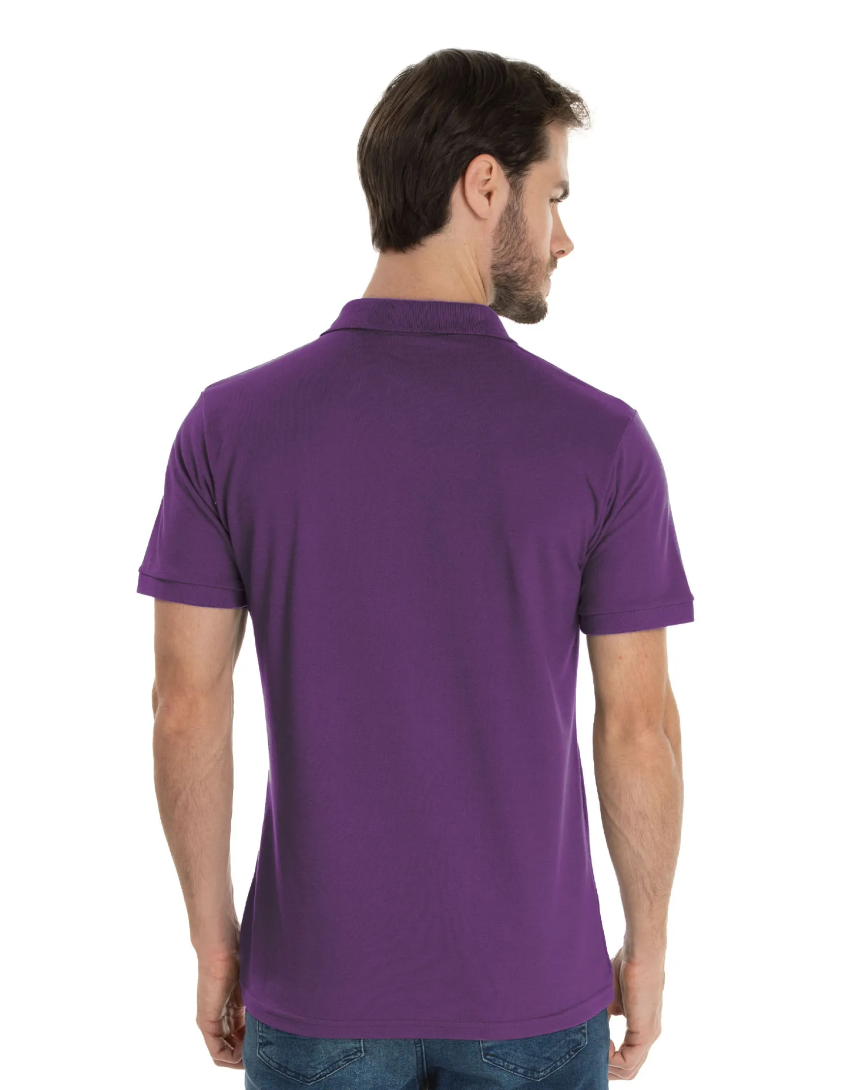 Camisa Polo Piquet Masculina Roxa
