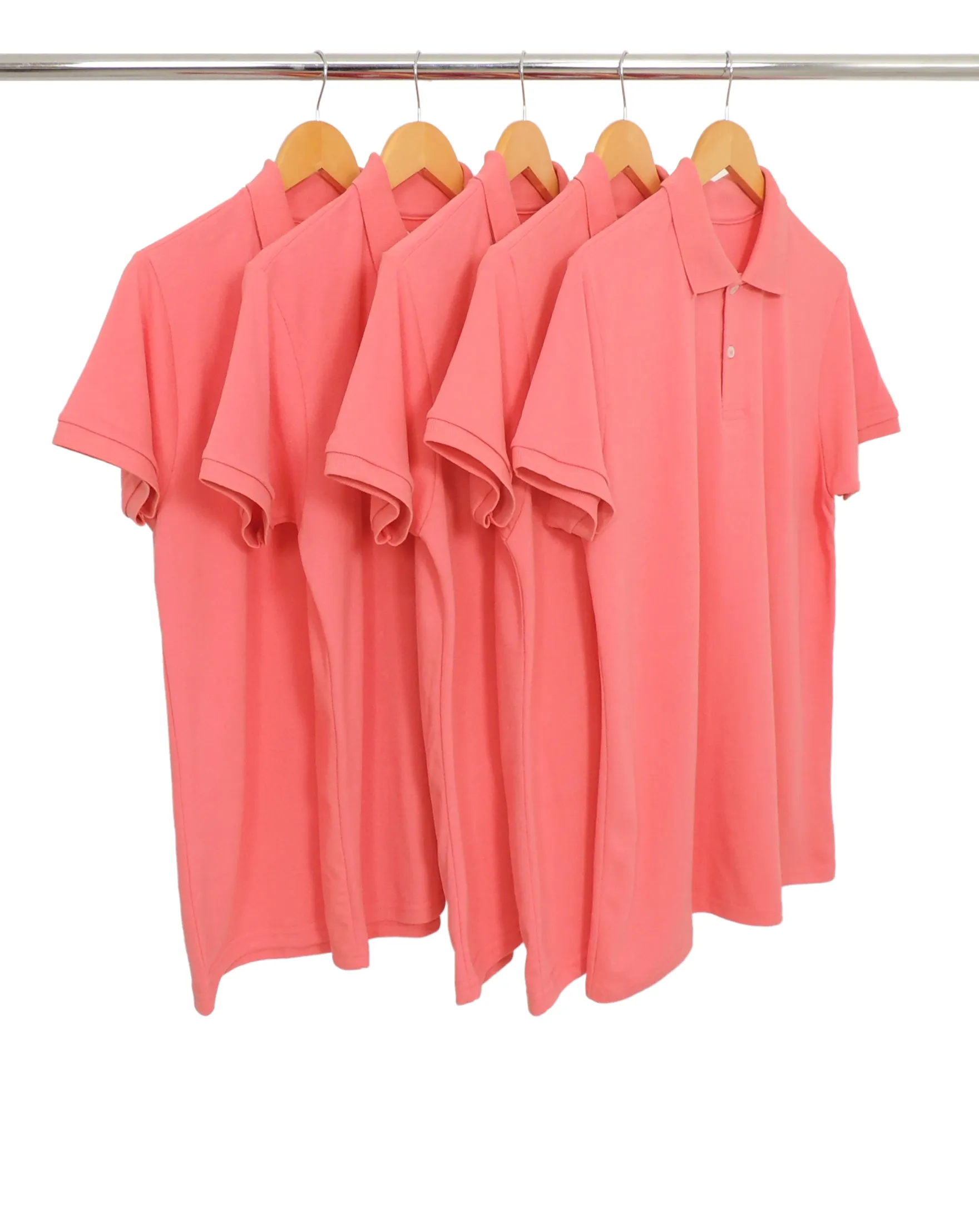KIT 5 Camisas Polo Piquet Masculina Salmão