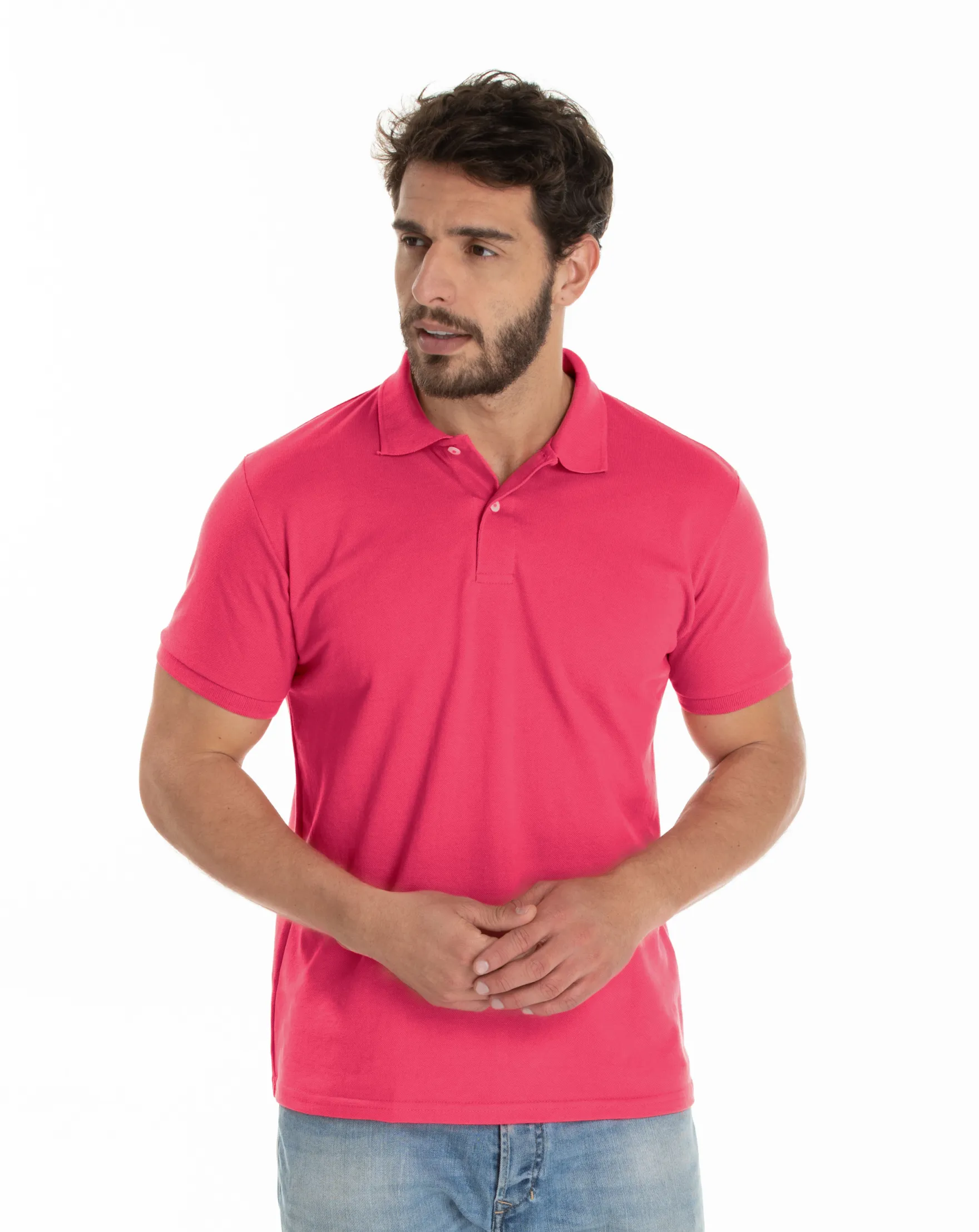 Camisa Polo Piquet Masculina Rosa Pink