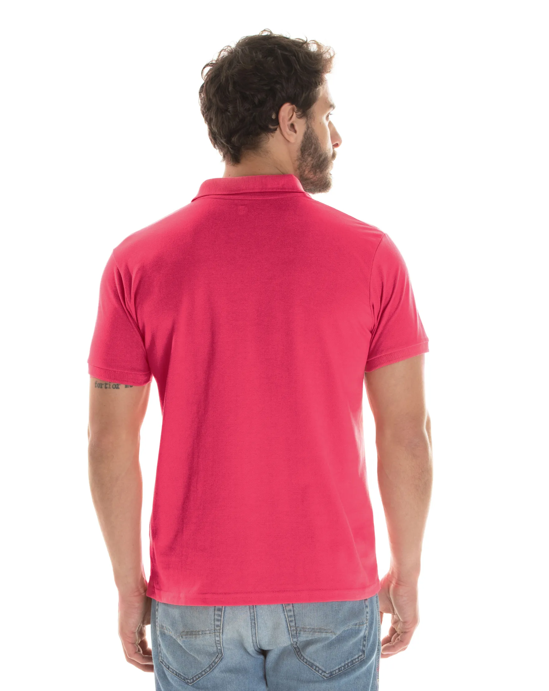 Camisa Polo Piquet Masculina Rosa Pink