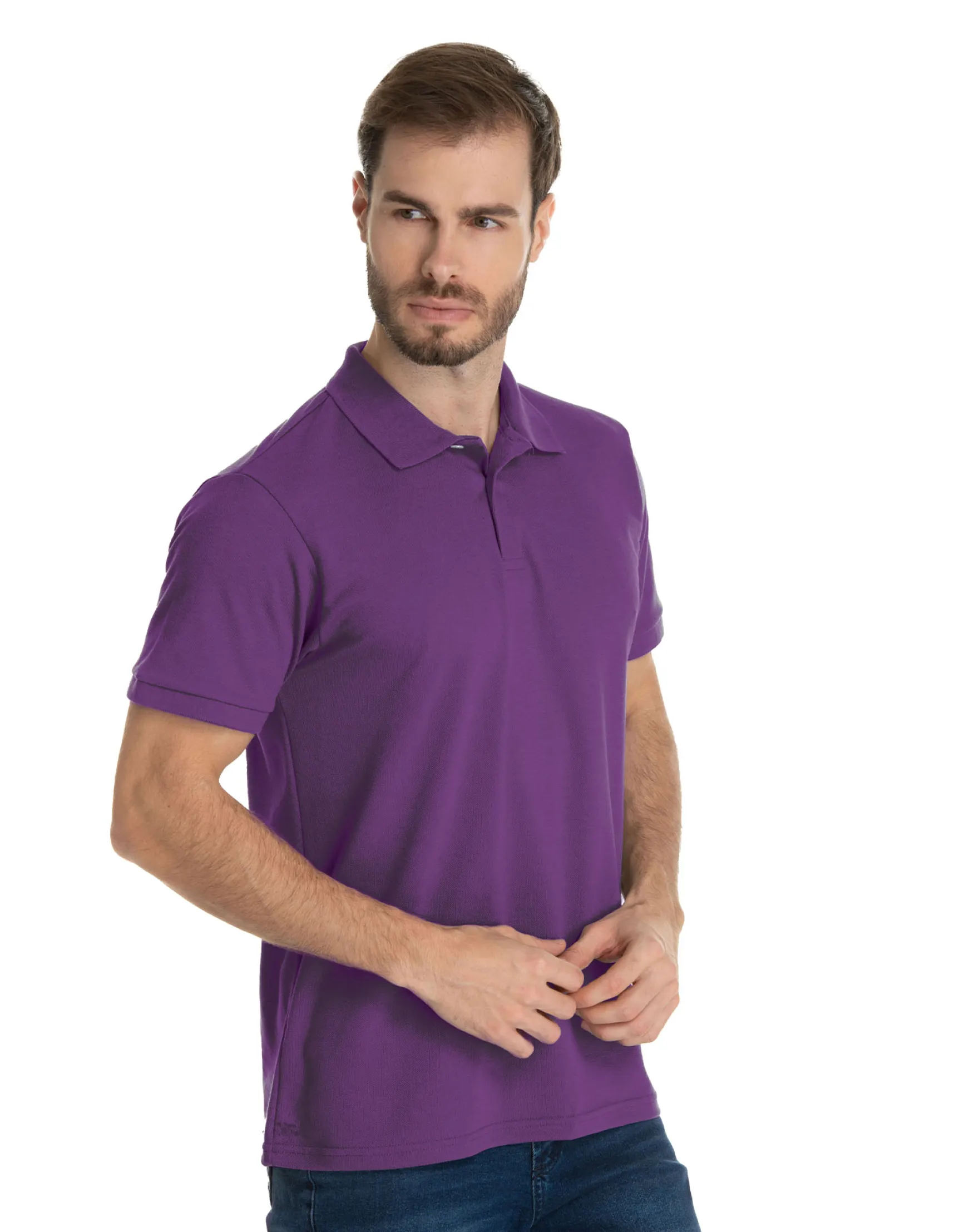 Camisa Polo Piquet Masculina Roxa
