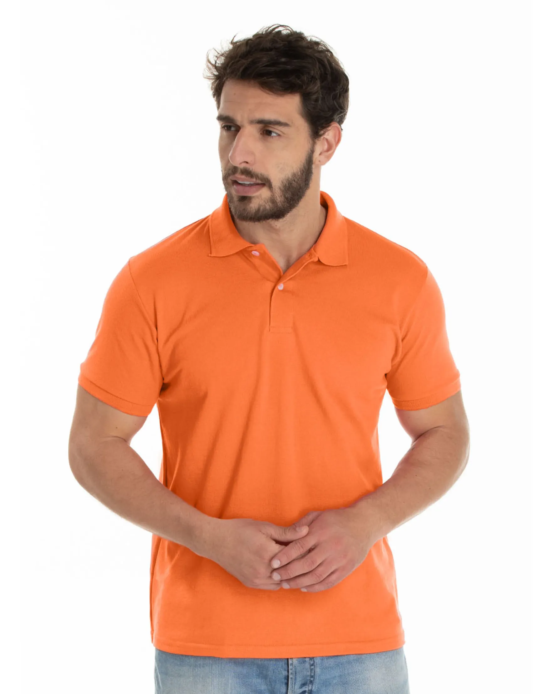 Camisa Polo Piquet Masculina Laranja