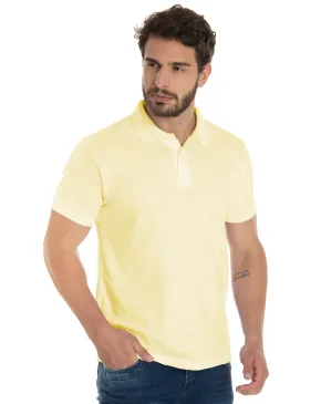 KIT 5 Camisas Polo Piquet Masculina Amarelo Claro