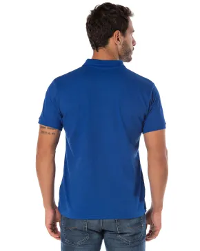 KIT 5 Camisas Polo Piquet Masculina Azul Royal