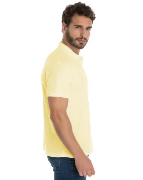 KIT 5 Camisas Polo Piquet Masculina Amarelo Claro