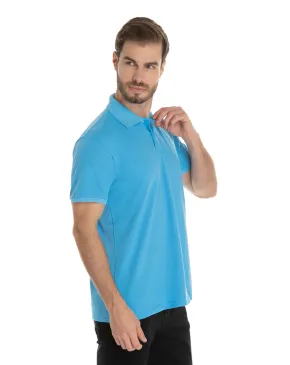 Camisa Polo Piquet Masculina Azul Clara