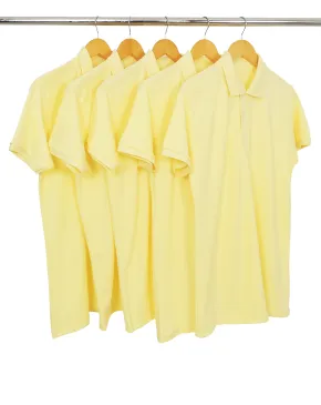 KIT 5 Camisas Polo Piquet Masculina Amarelo Claro