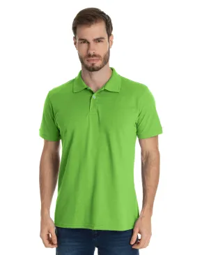 KIT 5 Camisas Polo Piquet Masculina Verde Limão