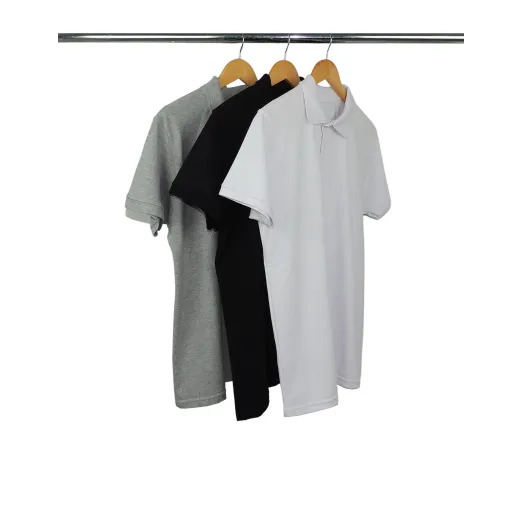 Kit 3 Camisas Polo Piquet Masculinas 3