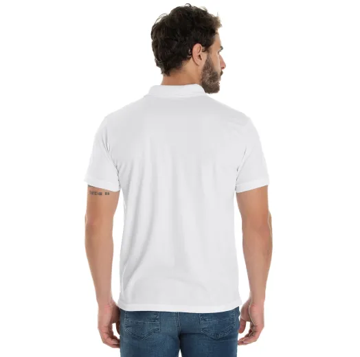 Camisa Polo Piquet Masculina Branca